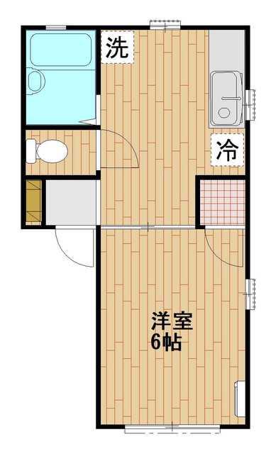 清藤ハイツ(1DK/1階)の間取り写真