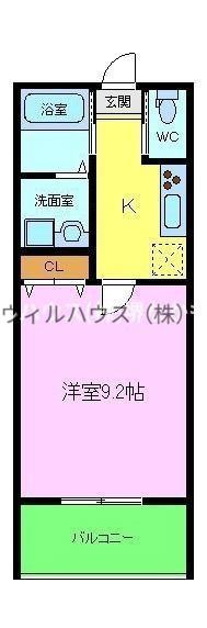 レクラン七道(1K/8階)の間取り写真