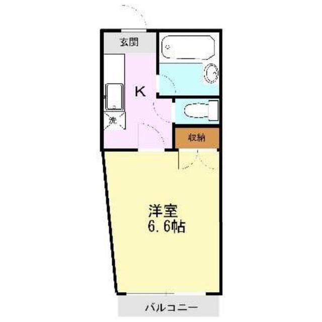 エレイネ黒髪(1K/3階)の間取り写真
