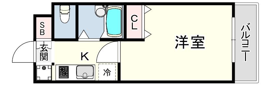 パラドール魚住2(1K/3階)の間取り写真