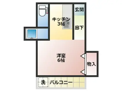 レジデンス川路ビル(ワンルーム/5階)の間取り写真