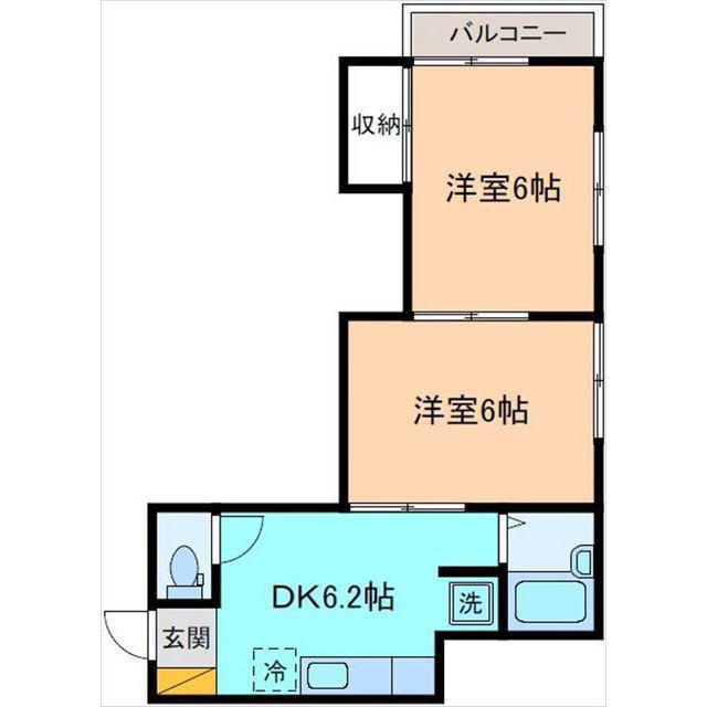 サクラハイム(2DK/1階)の間取り写真