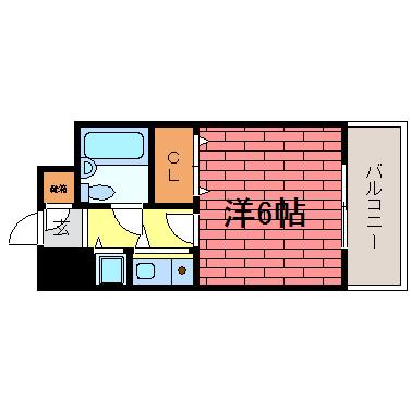 ロマネスク甲南(1K/5階)の間取り写真