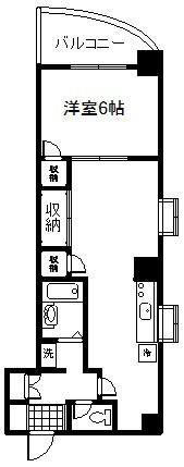 村山ビル(2K/4階)の間取り写真