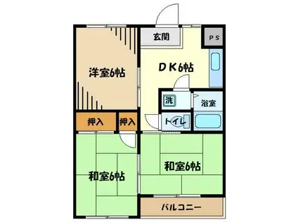 丸和ビル(3DK/4階)の間取り写真