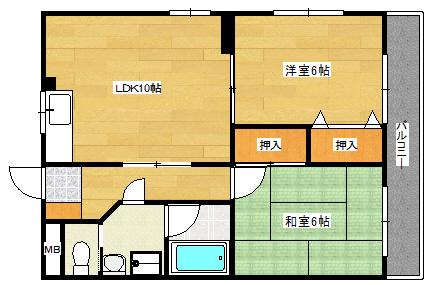 メゾン新藤(2LDK/2階)の間取り写真