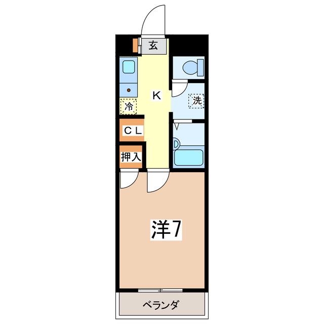 ホワイトボックス(ワンルーム/1階)の間取り写真