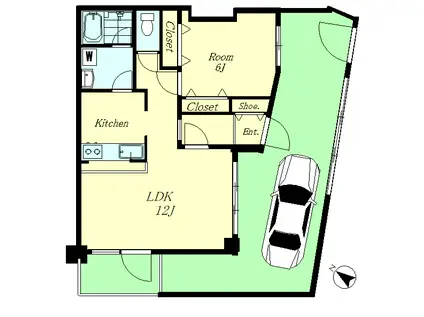 半清ハイム(1LDK/1階)の間取り写真