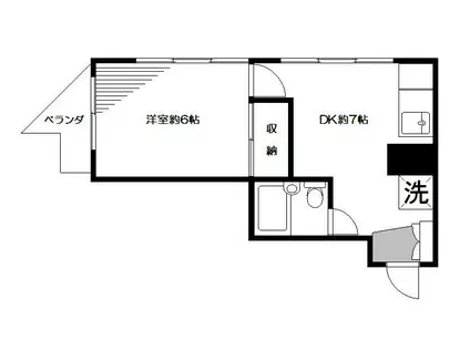 第二桜井ビル(1DK/2階)の間取り写真