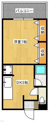 ラスターツインヴィル(1DK/7階)の間取り写真
