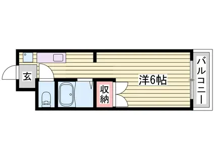 エステートピアセルベーユII(1K/1階)の間取り写真