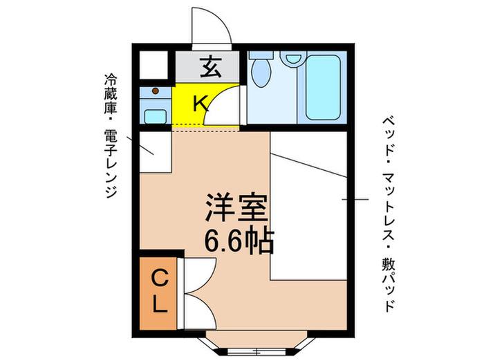 石丸ハイツ(1K/1階)の間取り写真