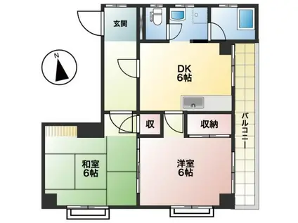 春日野マンション(2DK/3階)の間取り写真