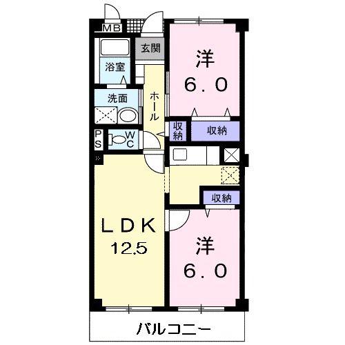 レジダンスY(2LDK/3階)の間取り写真