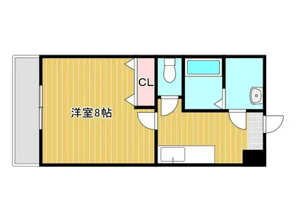 コスモハイツ愛知川(1K/1階)の間取り写真