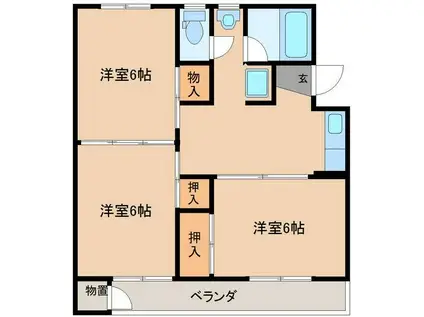 第二コーポラス藤(3DK/2階)の間取り写真