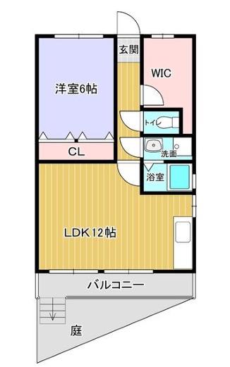 ユメノサニーハイツ(1LDK/1階)の間取り写真