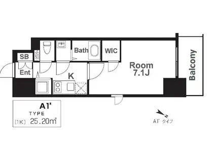 エスリード神戸三宮ラグジェ(1K/10階)の間取り写真