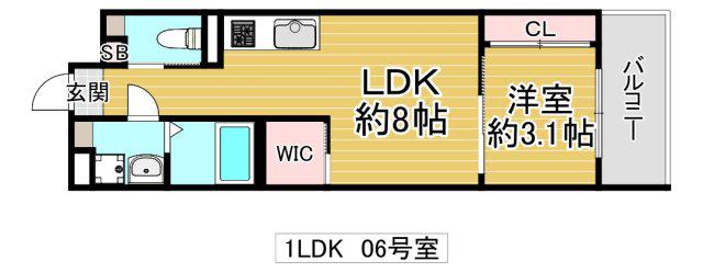 S-MOVE大阪鶴見(1LDK/4階)の間取り写真