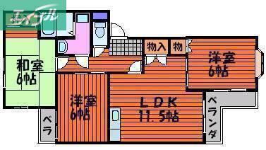 プレアール福田(3LDK/3階)の間取り写真