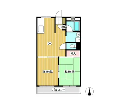 七瀬中町ホームズ(2DK/1階)の間取り写真