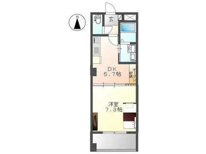 リバパレス鶴舞(1DK/8階)の間取り写真