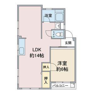 CHOU CHOU一社(1LDK/4階)の間取り写真