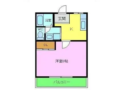 ラフォーレ金剛(1DK/4階)の間取り写真