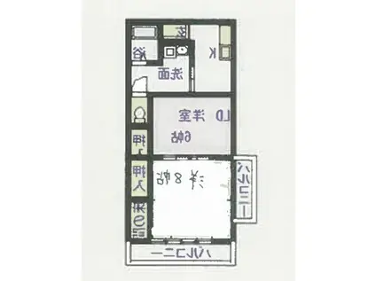 サンライフ白山(2K/3階)の間取り写真