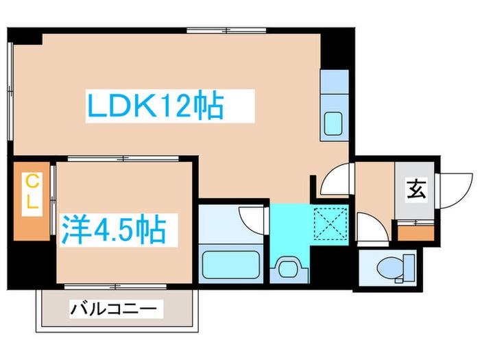 ハイム浅野(1LDK/10階)の間取り写真