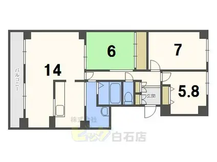 ベルシティ20(3LDK/9階)の間取り写真