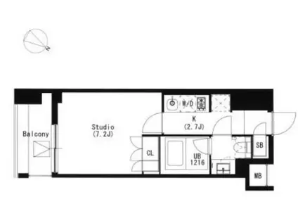 品川イーストSHINAGAWAイースト(1K/4階)の間取り写真