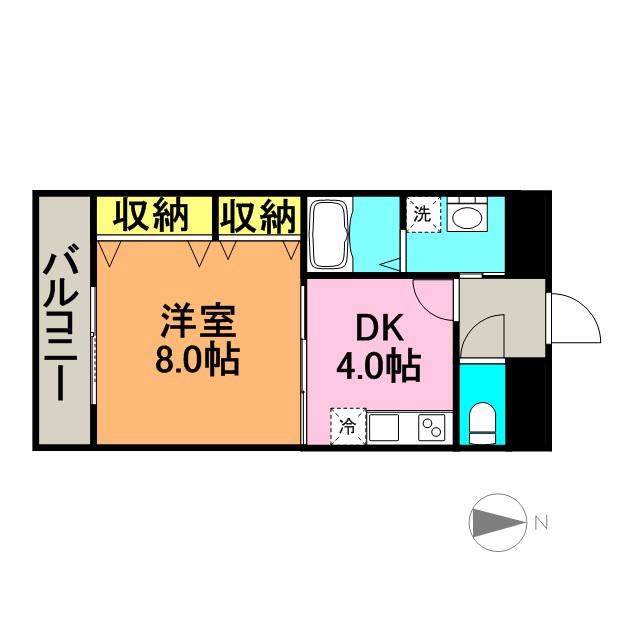 YMクレスト(1DK/5階)の間取り写真
