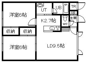 チェリーハイツ(2LDK/1階)の間取り写真