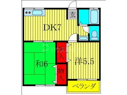 コーポラス(2DK/2階)の間取り写真