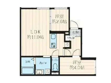 アピチェ大森(1LDK/B1階)の間取り写真