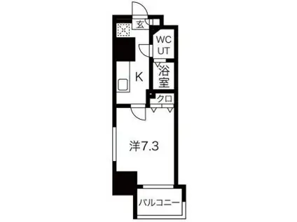 ジェピーレジデンス神戸(1K/9階)の間取り写真