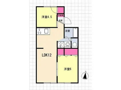 サンハイツポエム(2LDK/1階)の間取り写真