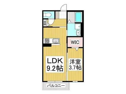BLUE LEAF 岡谷銀座(1LDK/1階)の間取り写真