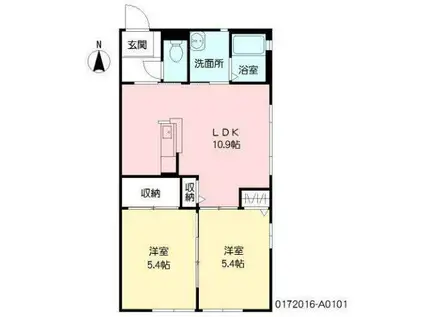 シャロームエステート(2LDK/1階)の間取り写真