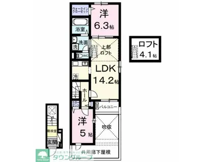 ひだまりガーデンテラスI(2LDK/2階)の間取り写真