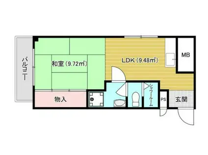 東園田マンション(1LDK/2階)の間取り写真