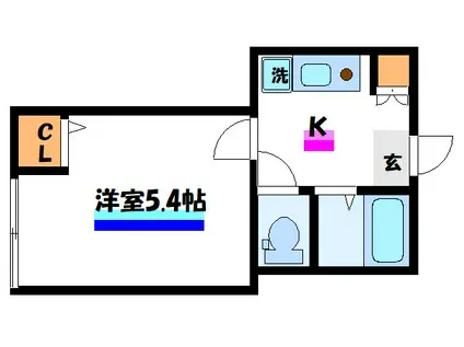 ネイビーフィールドII(ワンルーム/2階)の間取り写真