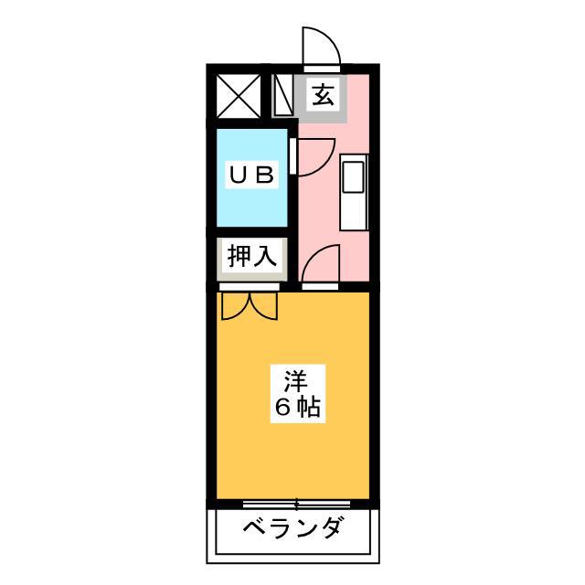 コンフォール小泉(1K/6階)の間取り写真