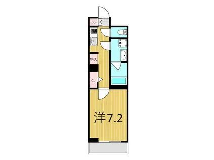 クレストコート綾瀬(1K/2階)の間取り写真