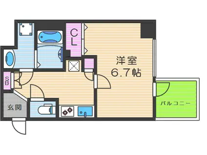 フジマン北梅田(1K/6階)の間取り写真