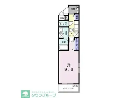 ライジング・フォーチュン(1K/1階)の間取り写真