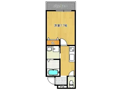 フジパレス長洲公園I番館(1K/3階)の間取り写真