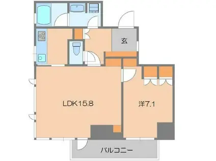 グランドメゾン白金三光坂(1LDK/4階)の間取り写真