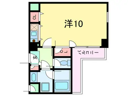 PERLE芦屋(ワンルーム/1階)の間取り写真